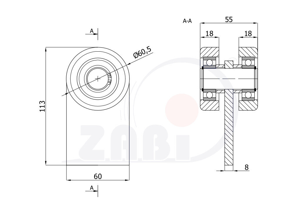 Ролики для откатных ворот, Каретки для откатных воро, Для профиля 70х70 стенка 4мм с обозначением P-2T-70