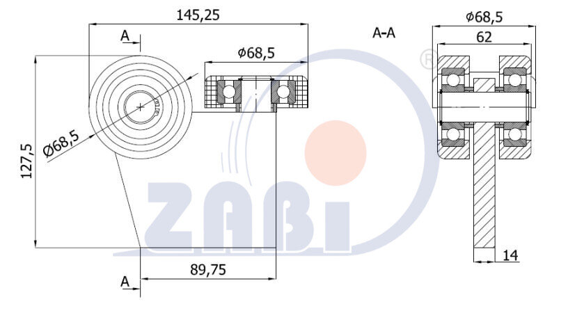 Ролики для откатных ворот, Каретки для откатных воро, Для профиля 80х80 стенка 5мм с обозначением G-3MM-80