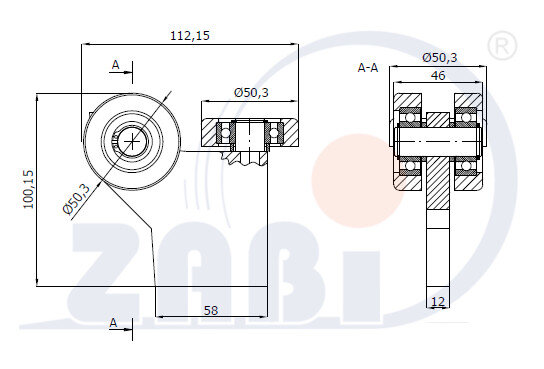 Wózki i akcesoria do bram, Wózki odporne na wysoką temperaturę do 180°C, Do profili 60x60 ścianka 3mm o symbolu G-3MM-60E