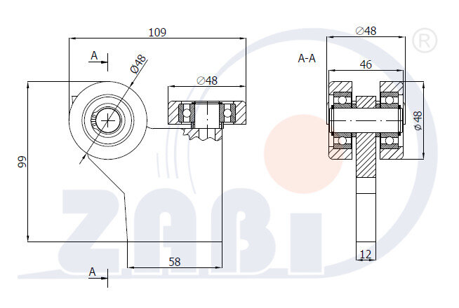 Wózki i akcesoria do bram, Wózki odporne na wysoką temperaturę do 180°C, Do profili 60x60 ścianka 4mm o symbolu G-3MM-60/4E