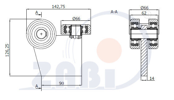 Wózki i akcesoria do bram, Wózki odporne na wysoką temperaturę do 180°C, Do profili 80x80 ścianka 5mm o symbolu G-3MM-80E