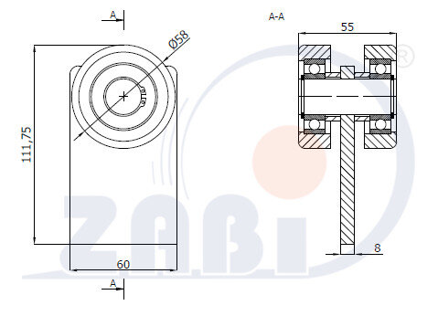 Wózki i akcesoria do bram, Wózki odporne na wysoką temperaturę do 180°C, Do profili 70x70 ścianka 4mm o symbolu P-2M-70E