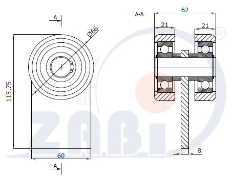 Wózki i akcesoria do bram, Wózki odporne na wysoką temperaturę do 180°C, Do profili 80x80 ścianka 5mm o symbolu P-2M-80E