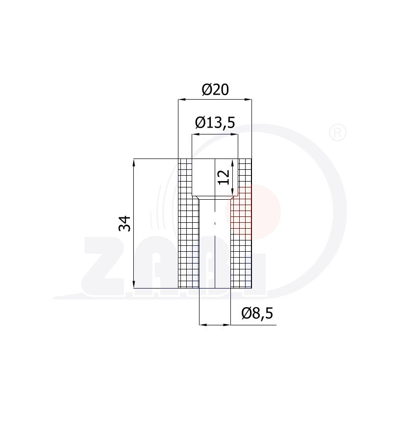 Ролики пластиковые и металлические, Ролики нейлоновые (полиамидные), Пластиковые направляющие для ворот с обозначением RB-20