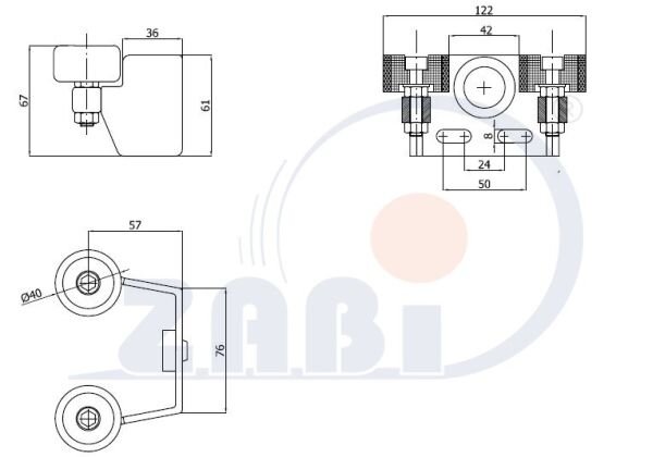 Carriages and gate accessories, Gate accessories, Upper receiver holder with symbol GR-40