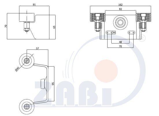 Wózki i akcesoria do bram, Akcesoria do bram, Gniazdo górne bramy z rolkami o symbolu GR-80