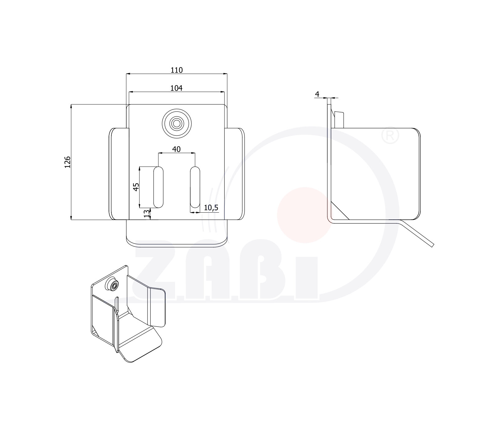 Wózki i akcesoria do bram, Akcesoria do bram, Gniazda najazdowe o symbolu GN-100