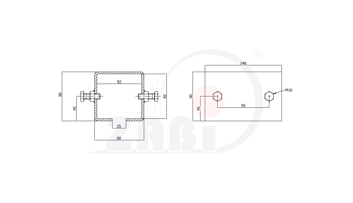Wózki i akcesoria do bram, Akcesoria do bram, Łączniki profili o symbolu LP-80/4