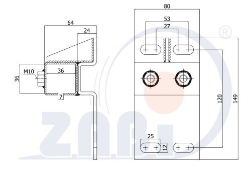 Laufwagen und Zubehör für Schiebetore und Selbsttragendes, Zubehör für Tore, Seitenbefestigungen der Profile mit dem Symbol MB PROF 30X30