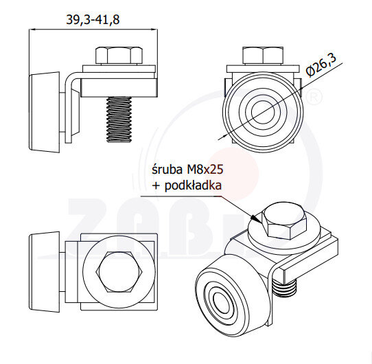 Laufwagen und Zubehör für Schiebetore und Selbsttragendes, Zubehör für Tore, mit dem Symbol ODG-30
