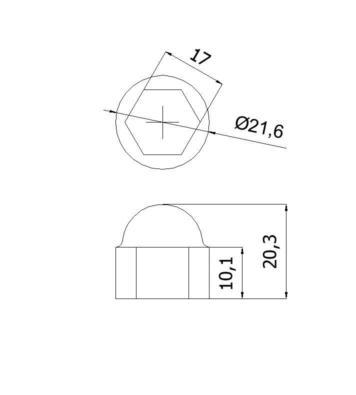 Wózki i akcesoria do bram, Zatyczki, maskownice i nasadki tworzywowe, Maskownica śrub, nakrętek o symbolu MS-M10